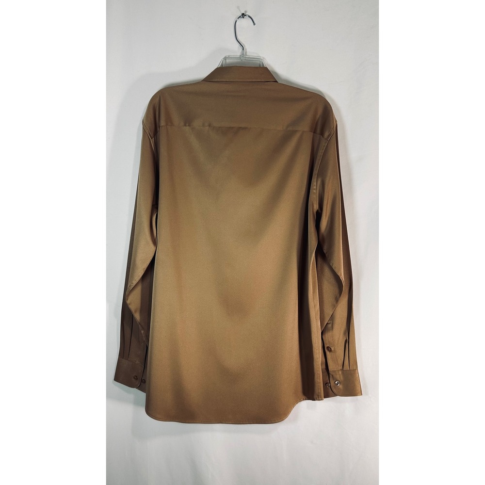 Alimens & Gentle Flex Mens Dress Shirt Tan Long Sleeve L-Tall Wrinkle Free - Picture 9 of 13